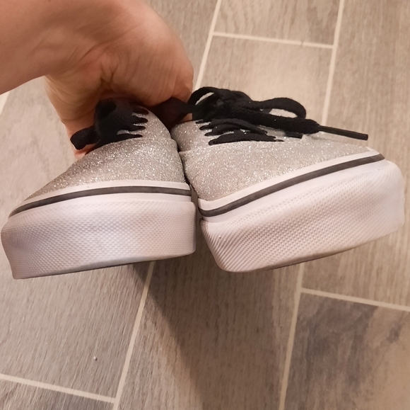 Vans Silver Glitter Lace Up Sneakers 3 - Picture 5 of 8